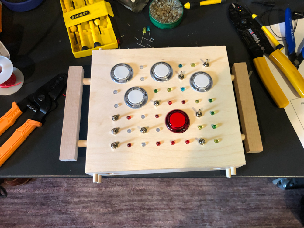 Toy before finishing the wooden case