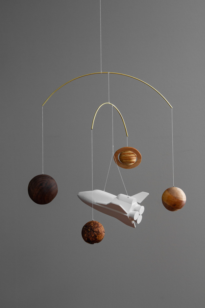 Mobile with space shuttle and four planets