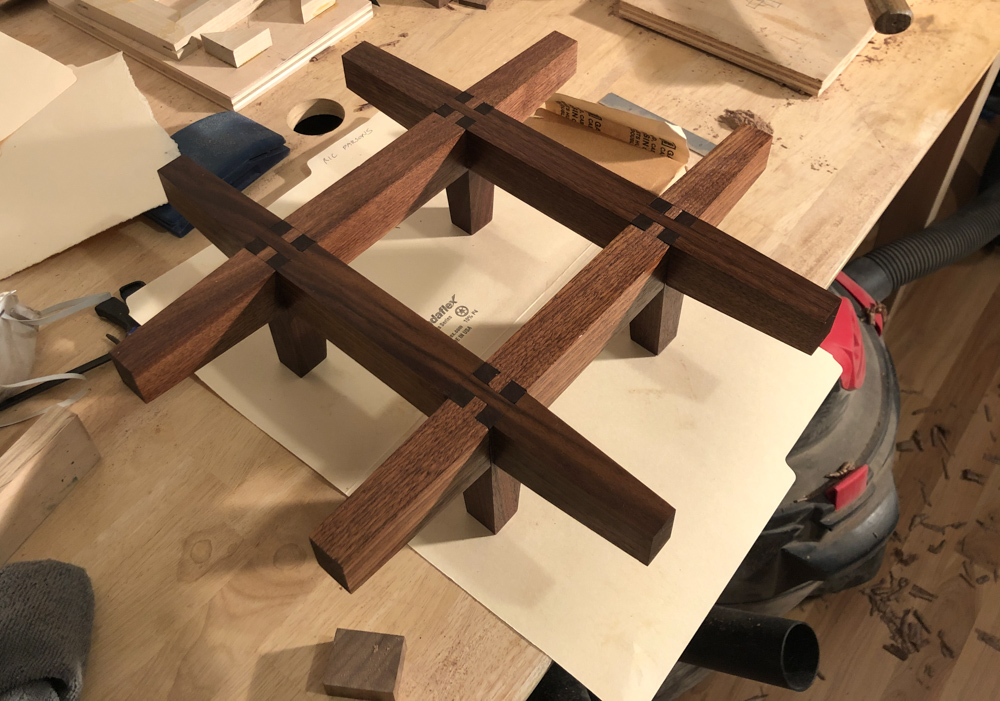 Finishing stand with beeswax and orange oil