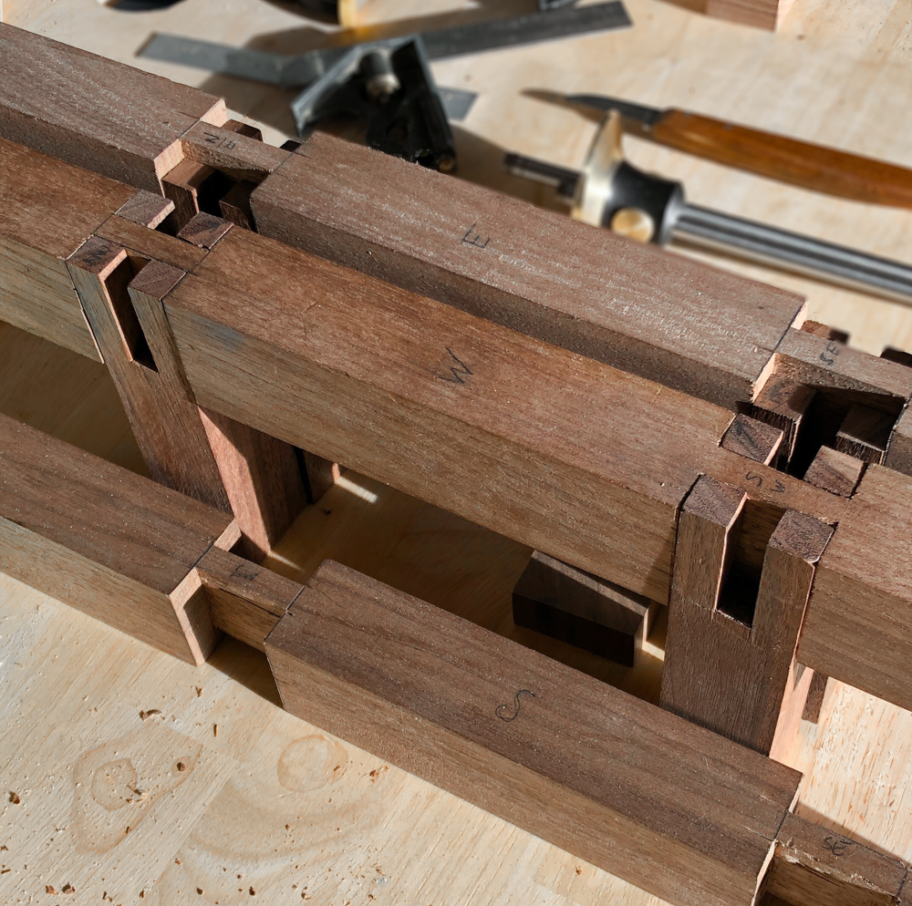 Assembling the stand pieces